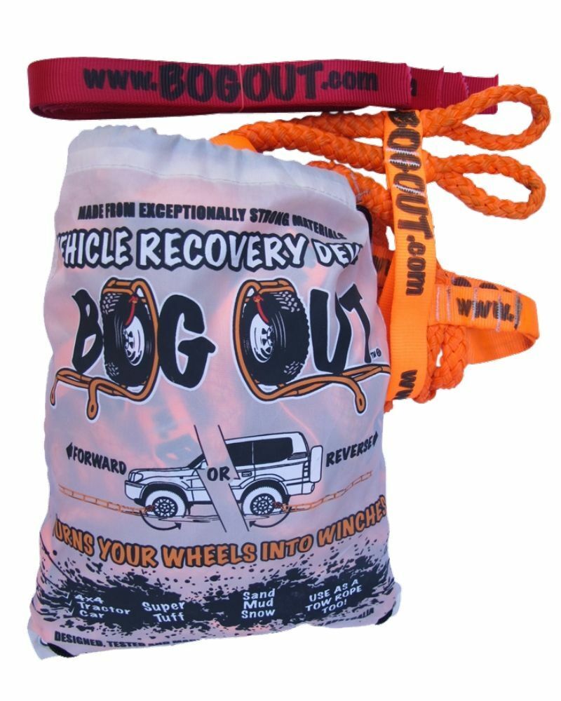 Genuine BOG OUT 4WD Recovery Gear 4x4 TWIN KIT "Turns Wheels to a Winch"