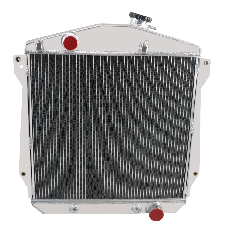 4-ROW Radiator+Shroud Fan Fits 43-48 Chevy Fleetline FleetMaster Stylemaster V8 Foto 2 de 4