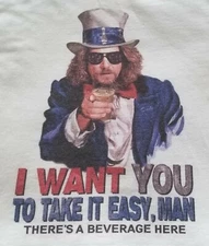 The Big Lebowski Dude Uncle Sam I Want You to Take it Easy Man T-Shirt S M L XL
