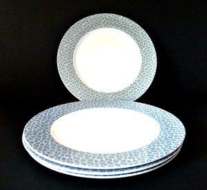 PORTOBELLO by INSPIRE Gray Leopard Rim DINNER PLATES - Set of 4