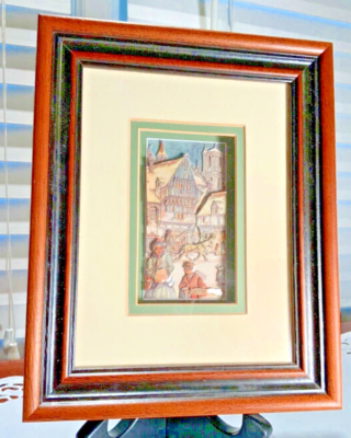 Anton Pieck 3D Framed Art Early 19th Century Street/Market Scene