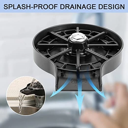 Enjuagador de vidrio para fregadero de cocina, accesorios incluidos Foto 2 de 4