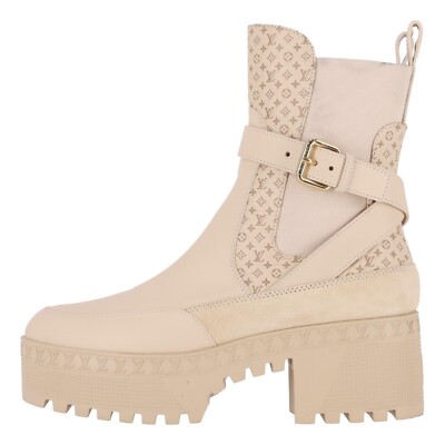 Louis Vuitton Suede 'LV' &nbsp;Logo Embossed Laureate Platform