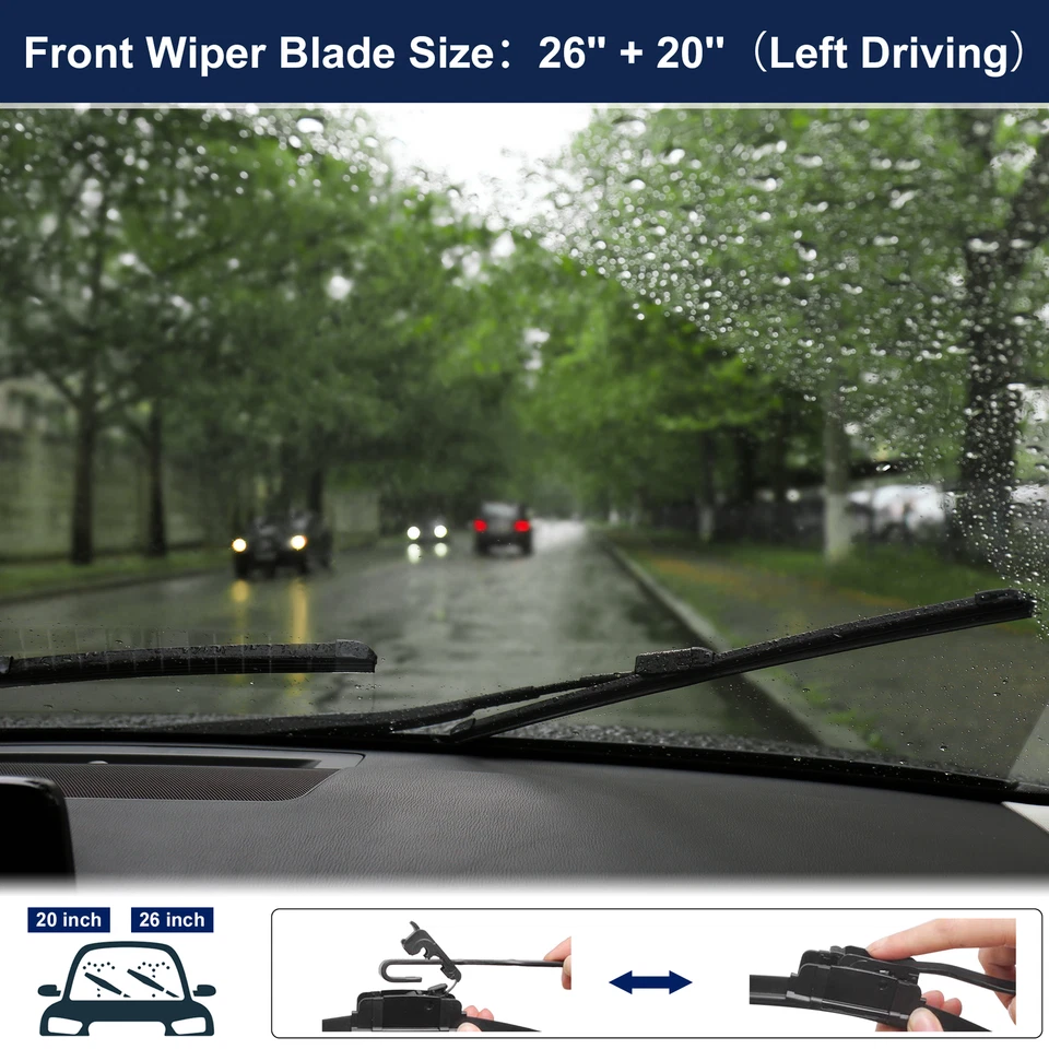 Escobilla limpiaparabrisas de revestimiento de parabrisas delantero de 26" 20" para Subaru Tribeca 06-14 gancho de 12 mm Foto 2 de 4