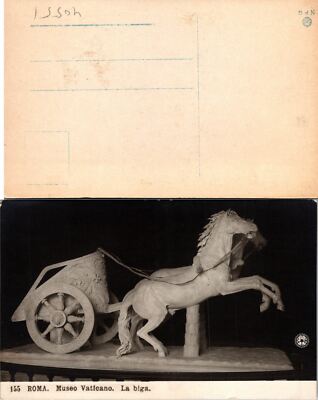 Rome Italy Vatican Museum la Biga Chariot Statue Postcard Unused (40551)