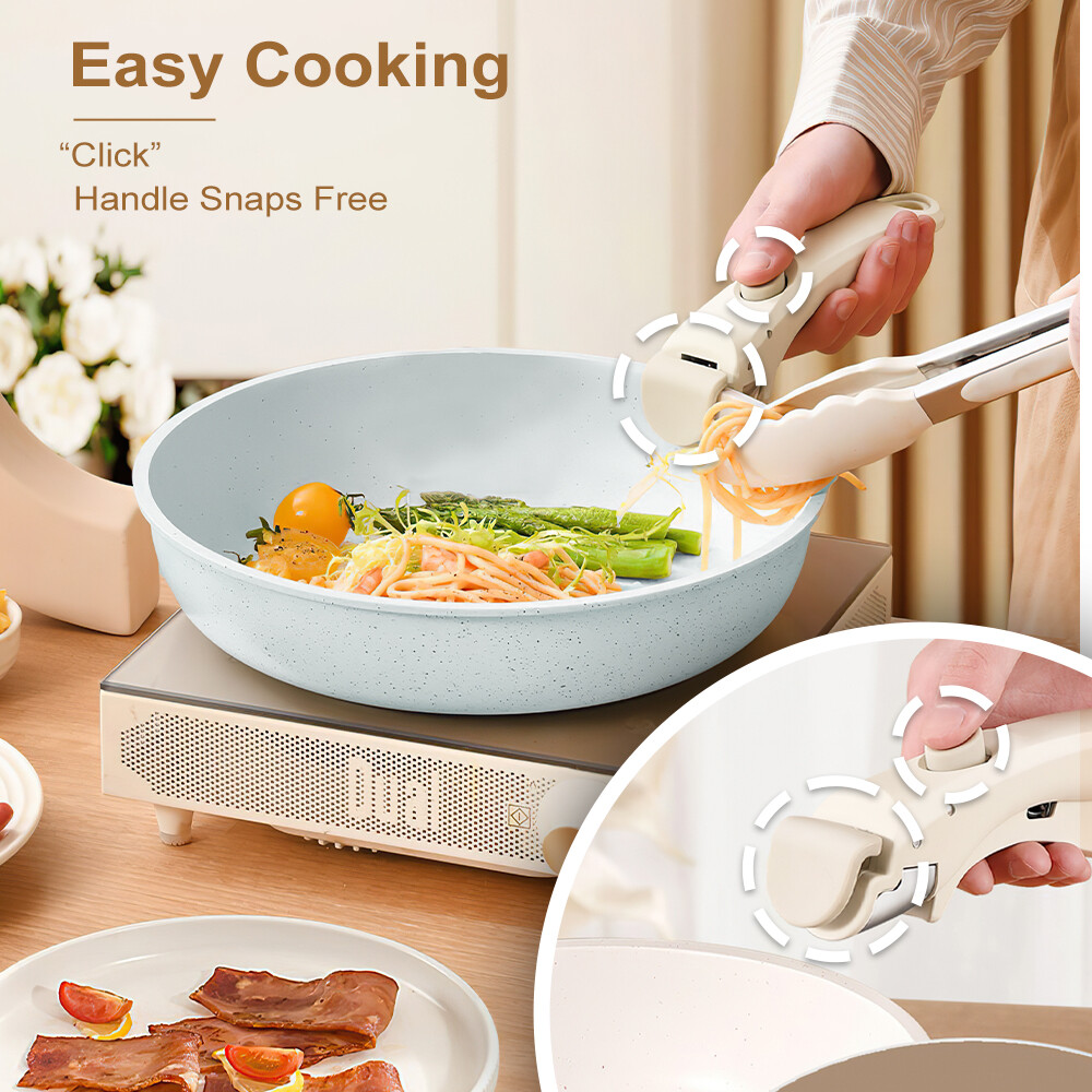 Juego de ollas y sartenes utensilios antiadherentes de cocina de 17 piezas,nuevo