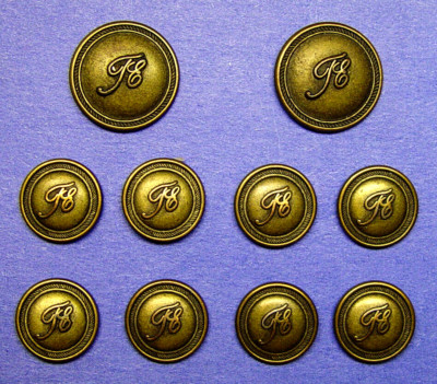 TASSO ELBA Replacement Buttons 10 Bronze Tone Solid Metal Buttons GOOD USED COND
