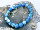 Gemstone beaded Bracelet 10mm BLUE AGATE beads Elastic stretchable