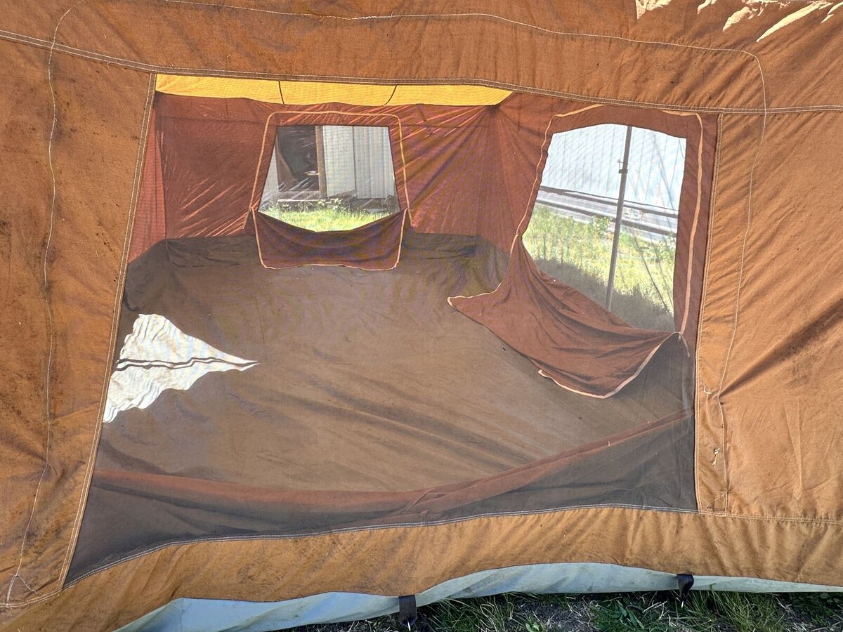 Very Rare Vintage Camel Mfg. Co. 10' X 14' Canvas Tent Type Very Rare Vintage Camel Mfg. Co. 10' X 14' Canvas Tent Type