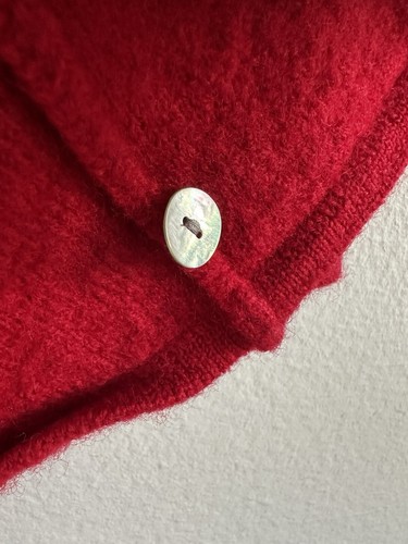 NWOT KAREN SCOTT Red 100%wool cardigan buttons Up Girls & Teens Sweater Size L - Picture 8 of 9