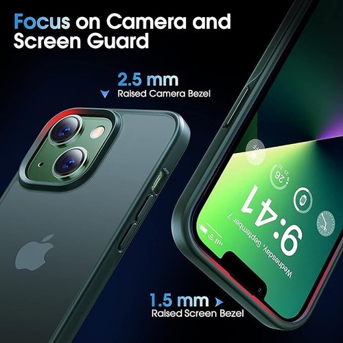 CASEKOO Armor stoßfeste Hülle für iPhone 13 - alpingrün mit Handyständer - Bild 4 von 6