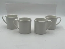 Kate Spade New York Wickford Coffee Tea Mugs Cups 10oz Lenox White Set of 4 NWOT