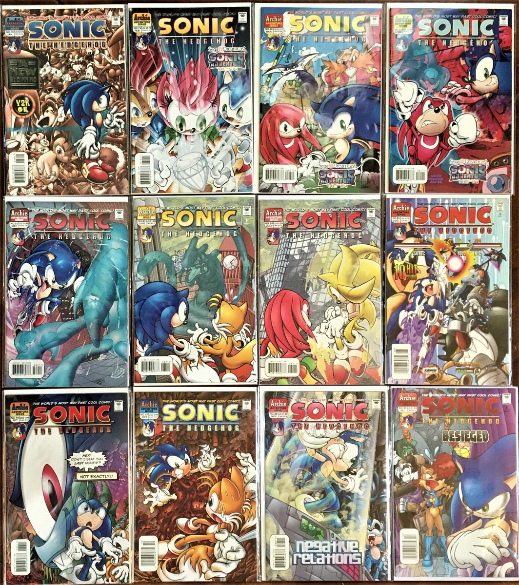 LOT 63: SONIC The HEDGEHOG 12 Comic Books #78-89 ~ 2000 Bagged