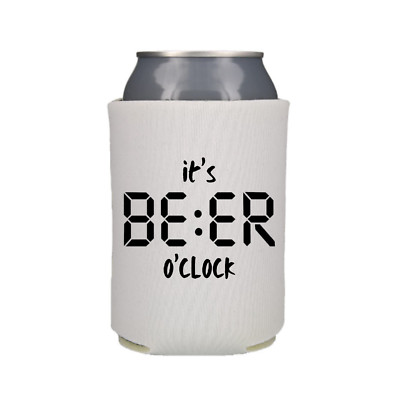 Funny Beer Can Cooler, It's Beer O'clock, Funny Coolie Drink Accessory For Party