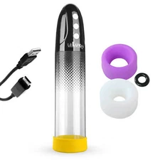 LeLuv iPump Rechargeable Electric Penis Pump + Donut Penis Ring & 3 Vacuum Seals