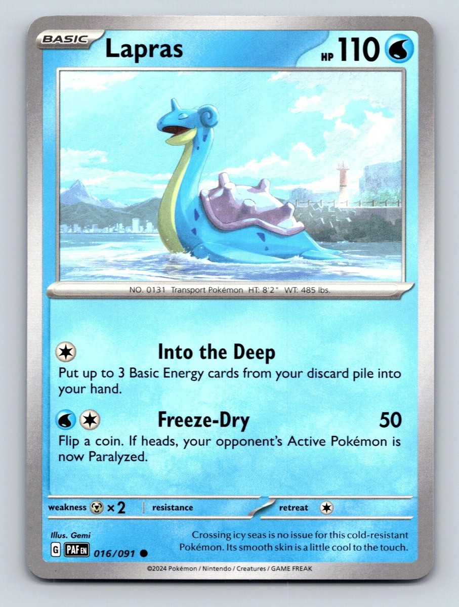 Lapras HP 110 Freeze Dry Attack Rarity Blue Colorful Pokémon | eBay