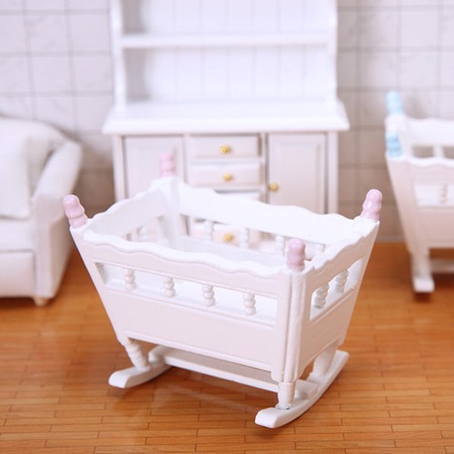 Miniature Cradle Doll House Furniture Miniature Bedroom Furniture - 第 12/12 張圖片