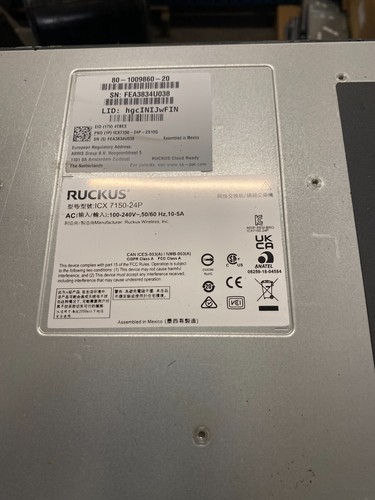 RUCKUS ICX 7150-24P-2X10G 24-Port PoE+ 10/100/1000 ETHERNET NETWORK SWITCH - Picture 9 of 9