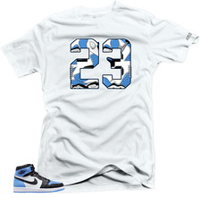 Shirt To Match Jordan 1 UNC Toe Snelos 23 Sneaker tee