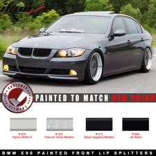 Fits 05-08 BMW E90 3-Series OE Style Front Bumper Lip Splitters OE Painted Color