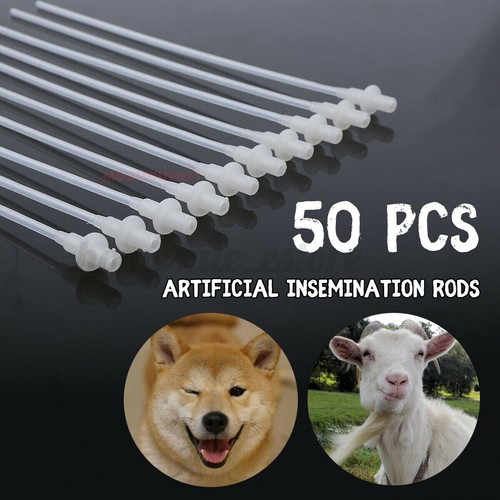 50 pièces tubes jetables de tiges d'insémination artificielle pour canines chèvres moutons tiges d'élevage - Photo 1/12