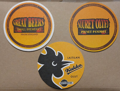 3 Bierdeckel-  Great Beers-Small Breweries- Kukko-Finnland
