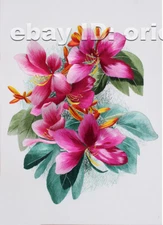 Chinese 100% real natural silk thread,su hand embroidery kits:flower 11"