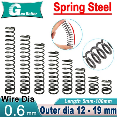 GOO BETTER Muelle de compresión pequeño micro miniatura 0,6 mm, longitud 5 mm-100 mm alta elasticidad