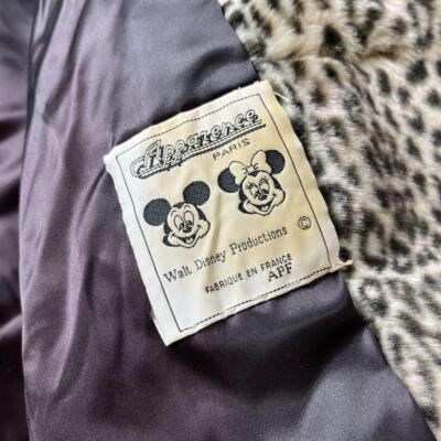 その他ブランド × Disney / Apparence◆×Disney/faux fur coat/フェイクファーコート/MADE IN FRANCE Disney Apparence PARIS Fur Coat Leopard Vintage Auth Length 35in
