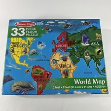 Melissa and Doug World Map Floor Puzzle 33 Pieces Sealed New