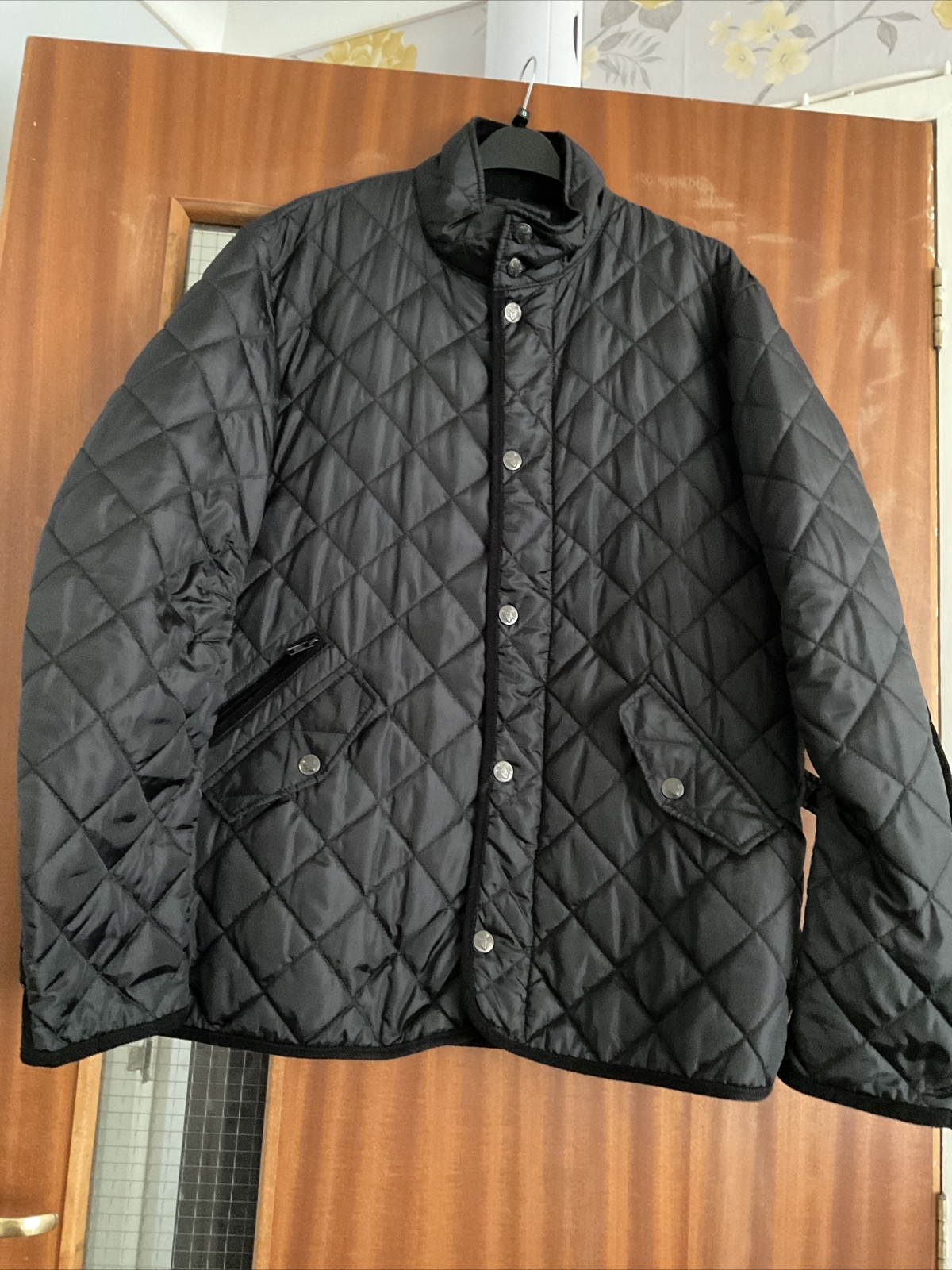 Giacca trapuntata William Hunt Saville Fila nera tiro caccia petto medio 42