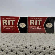 Vintage RIT Dye Black #15 2 Boxes Unused Free Shipping