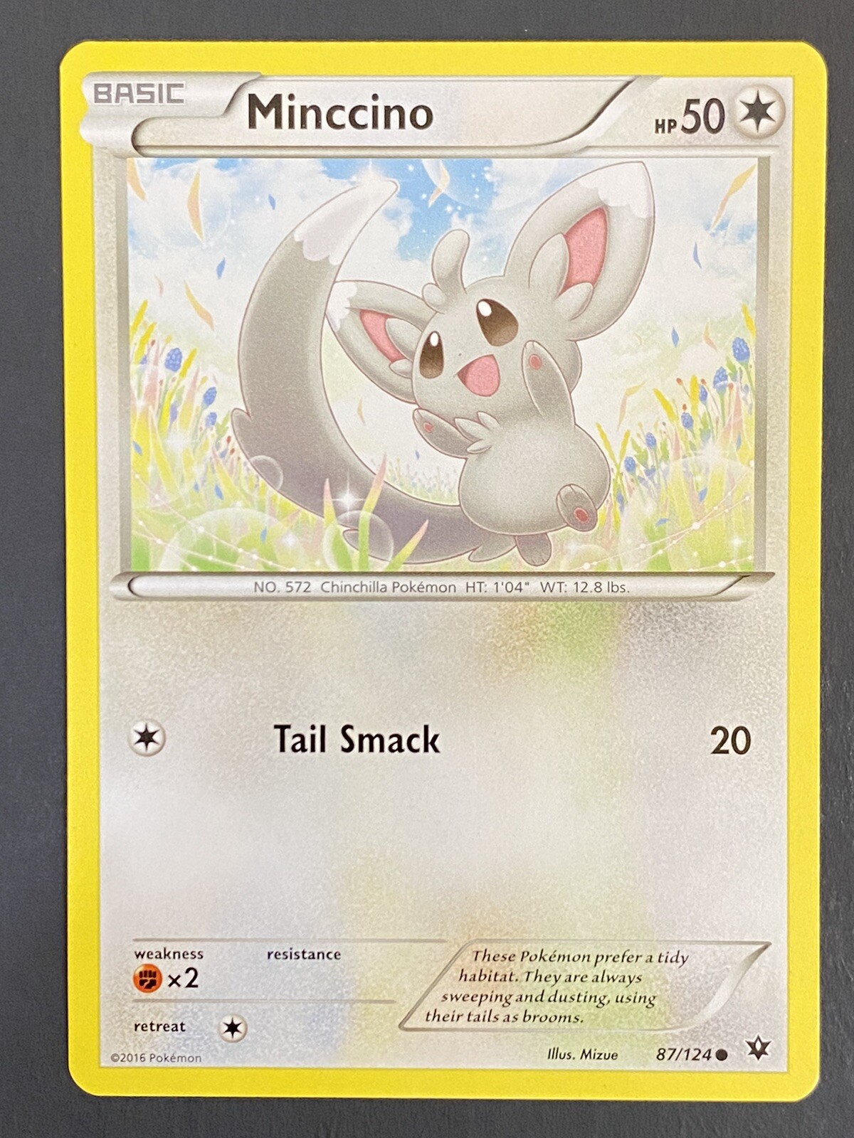 Pokemon Card, Minccino 87/124, Common, Fates Collide, Near-Mint/Mint