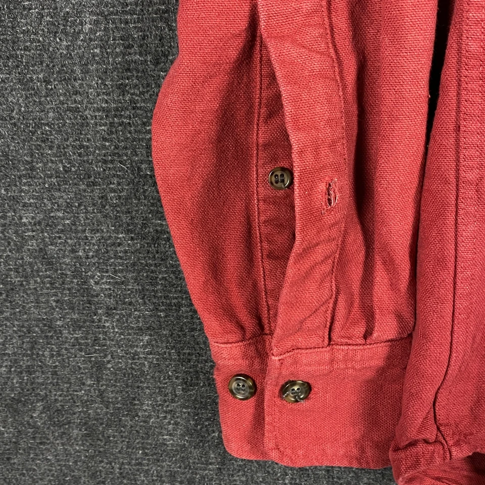 American Apparel Mens XS Long Sleeve Button Down Shirt Rust Heavy Twill Pocket - Image 3 of 4