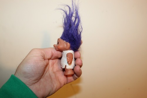 DAM NORFIN 3" Troll Doll - Purple Hair with Felt Outfit - Picture 3 of 7