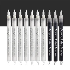 VIANZE White Paint Pens, Acrylic Marker, Black Acrylic Paint Pens,0.7mm Extra...