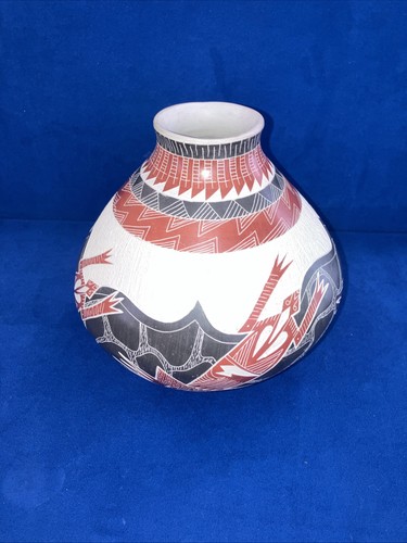 Vaso lucertola firmato Hector Quintana ceramica Mata Ortiz. - Foto 2 di 15