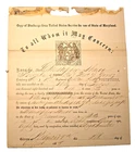 Civil War DISCHARGE & 2 other DOCUMENTS  SOLDIER in Co. A, 1st MARYLAND CAVALRY