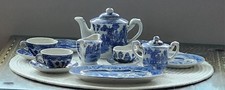 Blue Willow Childs Ceramic Tea Set made in Occupied Japan 12 pieces