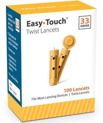 4 Pack Easy Touch 33 Gauge Twist Top Lancets 100 Count 400 Lancets Exp. 04/2027