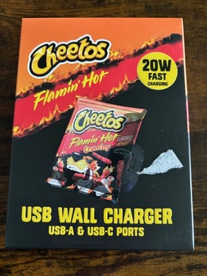 NEW Flamin' Hot Crunchy Cheetos Portable 20w Wall Charger w/USB A & USB ...