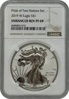 2019-W Pride of Two Nations American Eagle Enhanced Reverse Proof NGC PF69