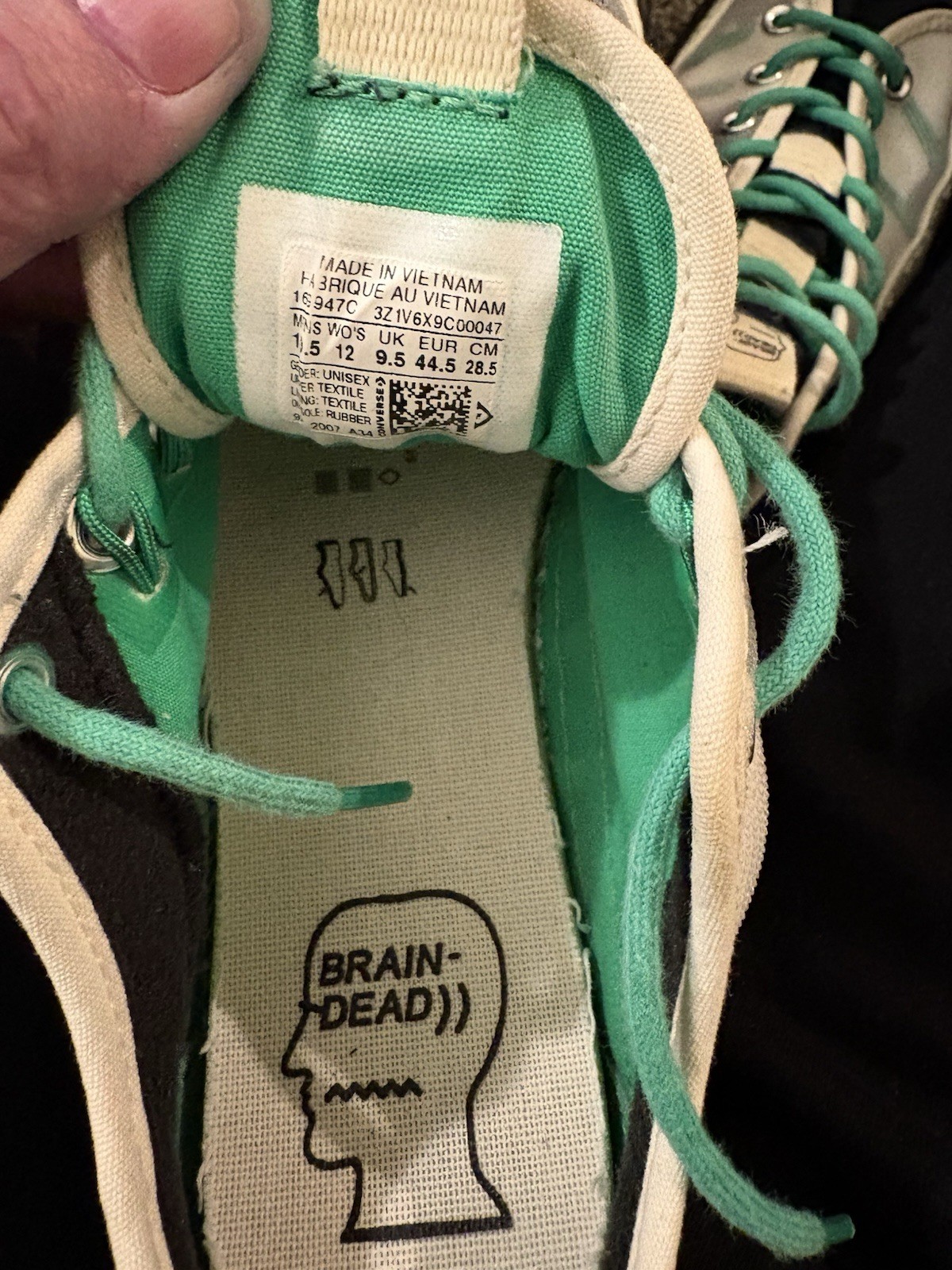 Size 10.5 - Converse Bosey x Brain Dead Black/Natural Ivory/Tradewinds 2020 thumbnail 7