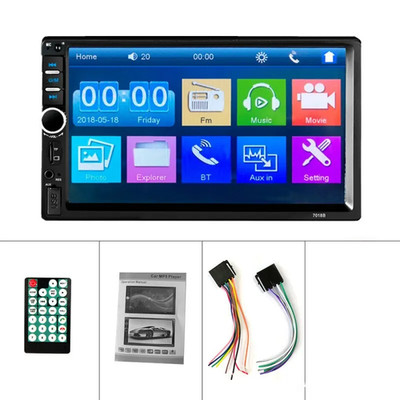 Autoradio 7 Zoll Touchscreen Kabelgebunden Apple CarPlay Bluetooth FM MP5 Radio