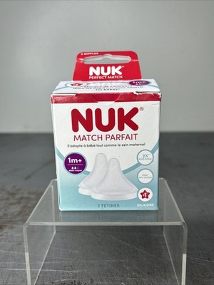 NUK Perfect Match Medium Flow Baby Bottle Replacement Nipples Anti Colic 2 Pack