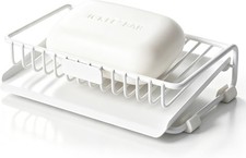 White, Self Draining Soap Dish for Shower Bar Soap Holder Soap Saver