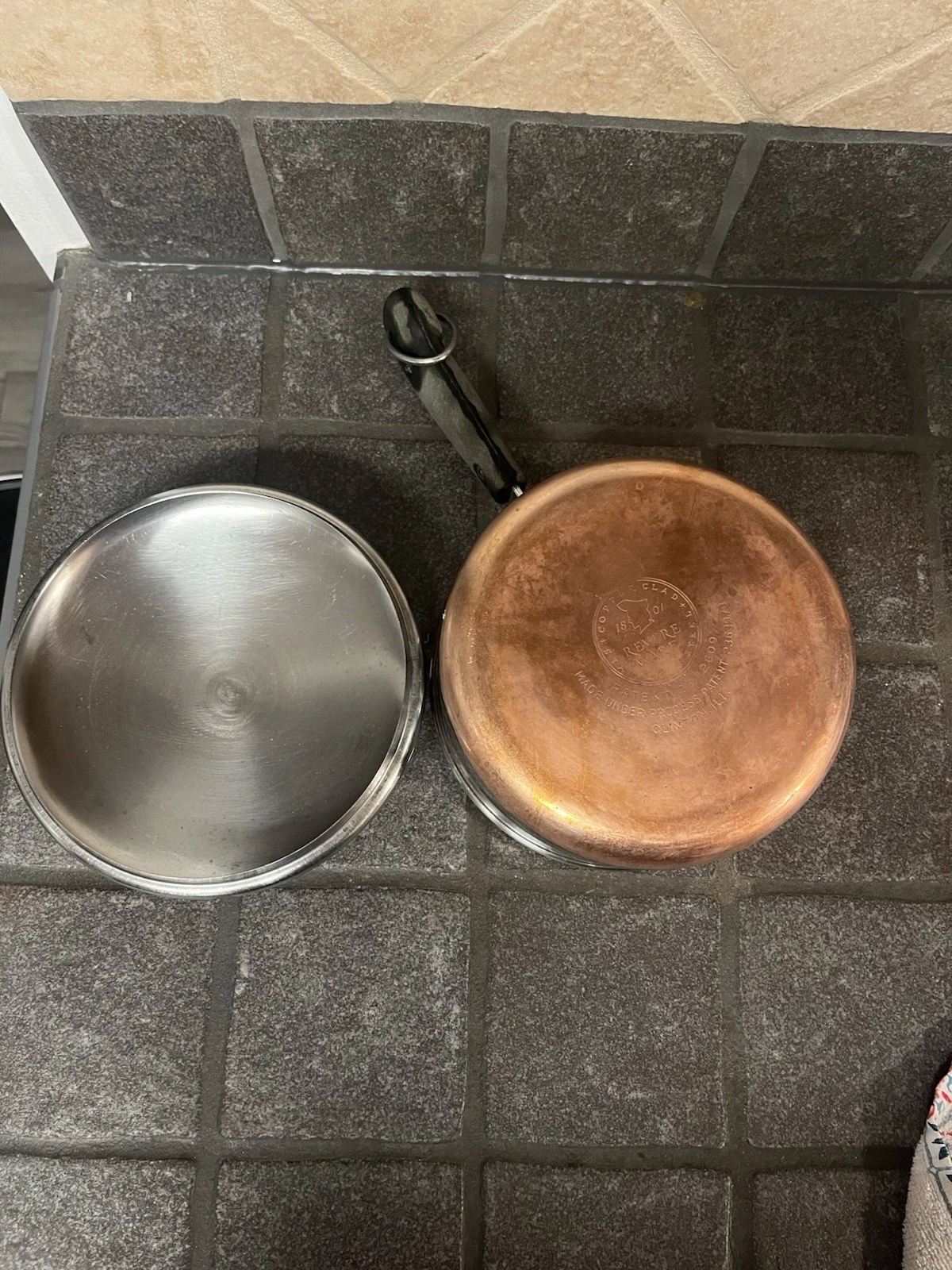 Vintage Revere Ware 1801 – 1 Qt Saucepan w/ Lid – Copper Bottom Clinton, IL USA