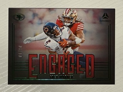 Fred Warner 2025 Panini Luminance Engaged Green #9 07/10 San Francisco 49ers