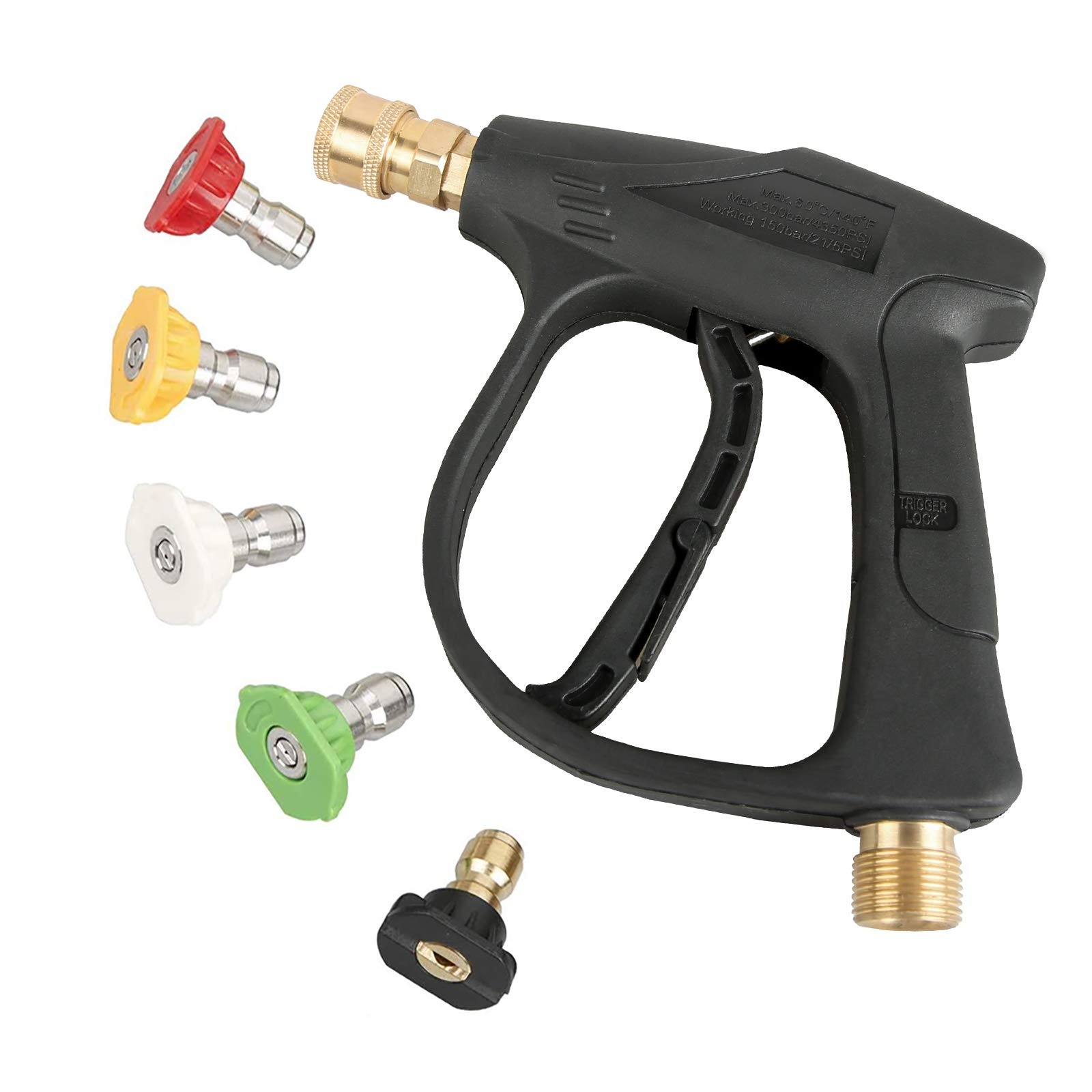 High Pressure Washer ,3000 PSI Max with 5 color quick connect Nozzles M22-14 ...