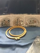 3 embroidery kits 2 hoops